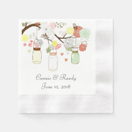 Mason Jar Paper Wedding Napkins Serviette