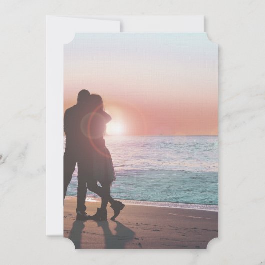 Mason Jar Peachy Heart Leaf Tree Save the Date (Rückseite)