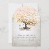 Mason Jar Peachy Pink Heart Leaf Tree Wedding Einladung (Rückseite)