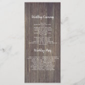 Mason Jar Pink Blume Rustikale Hochzeitsprogramme Programm (Rückseite)