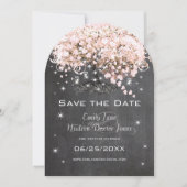 Mason Jar Pink Chalkboard Herz Leaf Tree Einladung (Vorderseite)