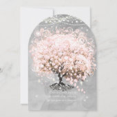 Mason Jar Pink Chalkboard Herz Leaf Tree Einladung (Rückseite)