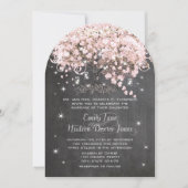 Mason Jar Pink Chalkboard Herz Leaf Tree Einladung (Vorderseite)