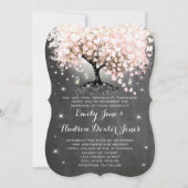 Mason Jar Pink Chalkboard Herz Leaf Tree Einladung (Vorderseite)