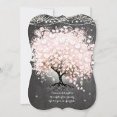 Mason Jar Pink Chalkboard Herz Leaf Tree Einladung (Rückseite)