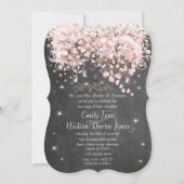 Mason Jar Pink Chalkboard Herz Leaf Tree Einladung (Vorderseite)