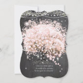 Mason Jar Pink Chalkboard Herz Leaf Tree Einladung (Rückseite)