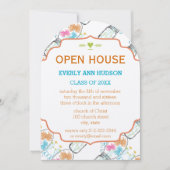 Mason Jar Pink Coral Türkis Floral Abschluss Einladung (Vorderseite)