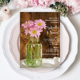 Mason Jar Pink Daisies Hochzeit Probe Dinner Einladung