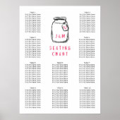 Mason Jar & Pink Heart Wedding Chart 10 Poster (Vorne)