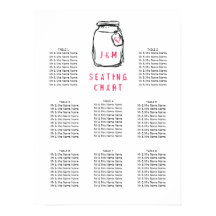 Mason Jar & Pink Heart Wedding Chart