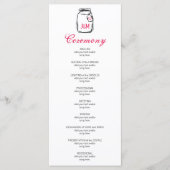Mason Jar & Pink Heart Wedding Programm (Vorderseite)
