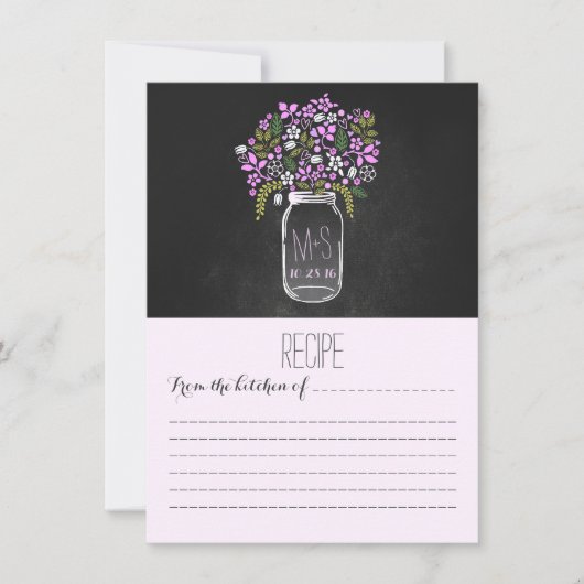 Mason Jar Purple Flowers Rezept Card (Vorderseite)