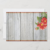 Mason Jar Red Dahlias Barn Wood Einladungen (Rückseite)