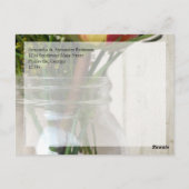 Mason Jar Rose Wildflowers Wedding/ Thank You Note Postkarte (Rückseite)