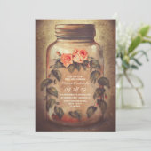 Mason Jar Rustic Bridal Dusche Einladung (Stehend Vorderseite)