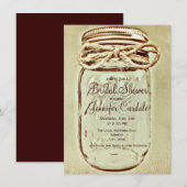 Mason Jar Rustic Country Bridal Dusche Einladungen (Vorne/Hinten)