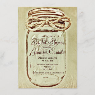 Mason Jar Rustic Country Bridal Dusche Einladungen