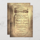 Mason Jar Rustic Country Wedding Einladungen (Vorne/Hinten)