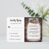 Mason Jar Rustic Country Wedding Meal Choice UAWG RSVP Karte (Stehend Vorderseite)