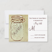 Mason Jar Rustic Country Wedding UAWG Reply Cards RSVP Karte (Vorderseite)