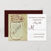 Mason Jar Rustic Country Wedding UAWG Reply Cards RSVP Karte (Vorne/Hinten)