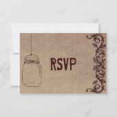 Mason Jar Rustic CountryWedding RSVP Cards (Rückseite)