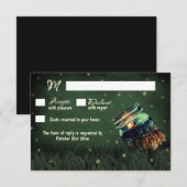 Mason Jar Rustic Firefly Wedding RSVP Cards Karte (Vorne/Hinten)