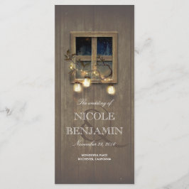 Mason Jar Rustic Lights Barn Hochzeitsprogramme Programm