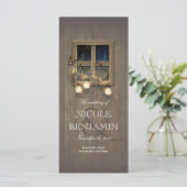Mason Jar Rustic Lights Barn Hochzeitsprogramme Programm (Stehend Vorderseite)