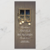 Mason Jar Rustic Lights Barn Hochzeitsprogramme Programm (Vorderseite)