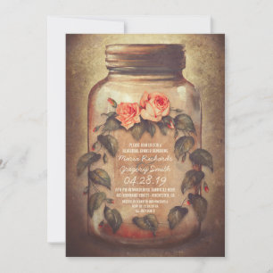 Mason Jar Rustic Probe Dinner Einladung