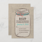 Mason Jar Rustic RSVP Card (Vorne/Hinten)