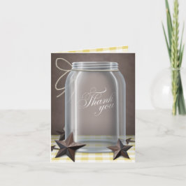 Mason Jar Rustic Stars Gelb Dankeschön-Karten Dankeskarte