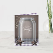 Mason Jar Rustic Stars Lila Danke Karten (Vorderseite)