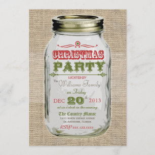 Mason Jar Rustic Vintage Weihnachtsfest Party Einladung