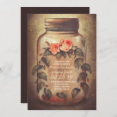 Mason Jar Rustic Wedding Einladungen (Vorne/Hinten)