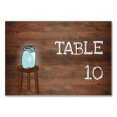 Mason Jar Rustic Wedding Tischnummer (Vorderseite)