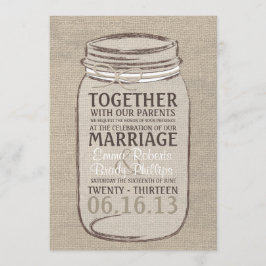 Mason Jar Rustic Weditation - White Beige Einladung