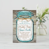 Mason Jar Rustic Wood Bachelor Party Einladungen (Stehend Vorderseite)