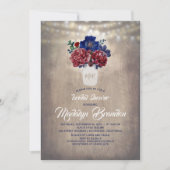 Mason Jar Rustikales Brautparty Einladung (Vorderseite)