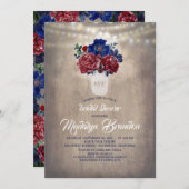 Mason Jar Rustikales Brautparty Einladung (Vorne/Hinten)