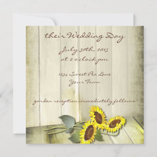 MASON JAR RUSTIKLANG MIT SONNENBLUMEN EINLADUNG (Rückseite)