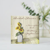 MASON JAR RUSTIKLANG MIT SONNENBLUMEN EINLADUNG (Stehend Vorderseite)