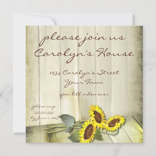 MASON JAR RUSTIKLANG MIT SONNENBLUMEN EINLADUNG (Rückseite)