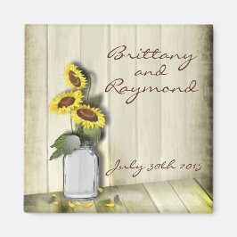 MASON JAR RUSTIKLANG MIT SONNENBLUMEN MAGNET