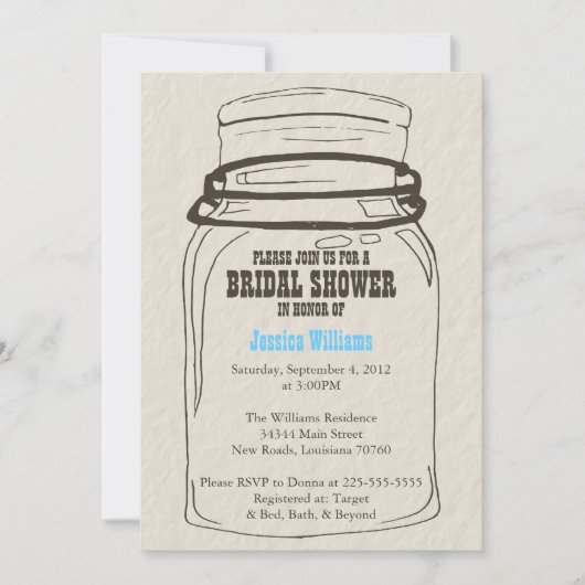 Mason Jar Save the Date (Vorderseite)