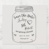 Mason Jar Save the Date Bierflaschenetikett (Einzelnes Label)