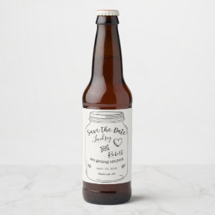 Mason Jar Save the Date Bierflaschenetikett