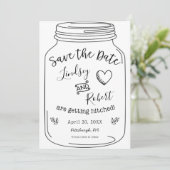 Mason Jar Save the Date Einladung (Stehend Vorderseite)
